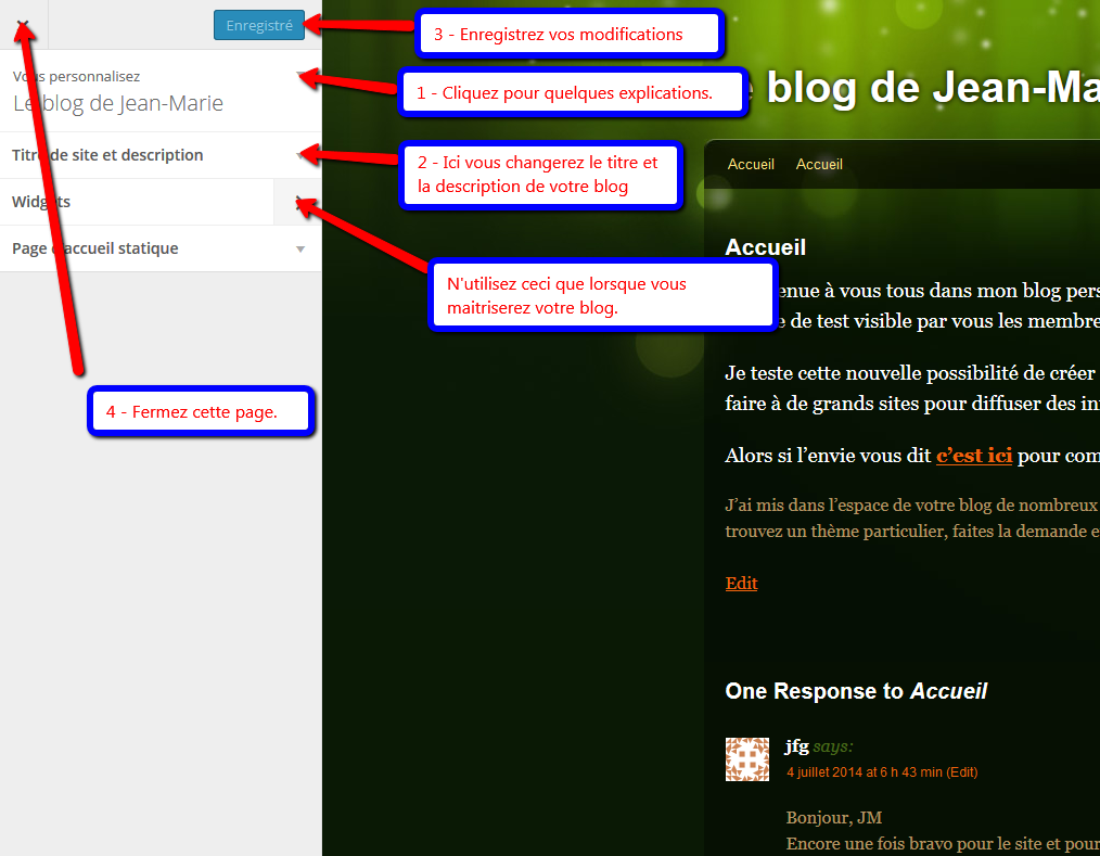 Personnaliser son blog