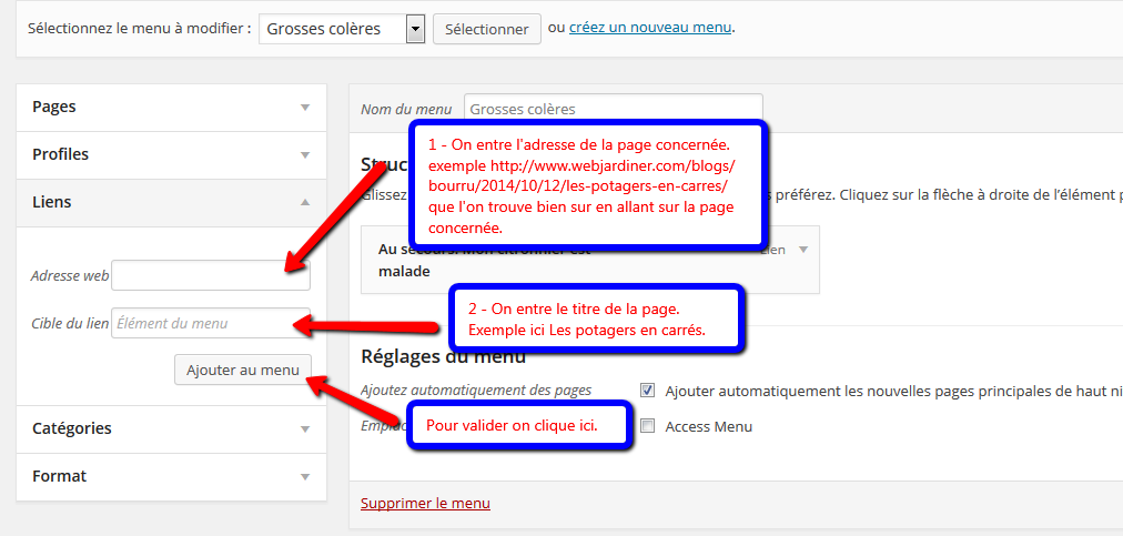 Entrez les liens et titre